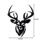 Decoratiune perete metal, 48.5x59.6 cm, model Cerb, negru - BUZ.RO