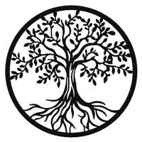 Decoratiune perete metal, copacul vietii antic, 50 cm, interior/exterior