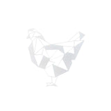 Decoratiune perete metal , model Chicken, 33.7x34.7 cm, alb - BUZ.RO
