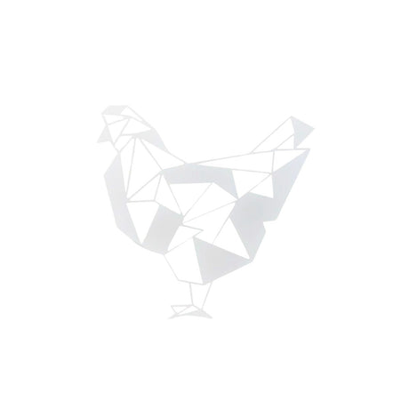 Decoratiune perete metal , model Chicken, 33.7x34.7 cm, alb - BUZ.RO
