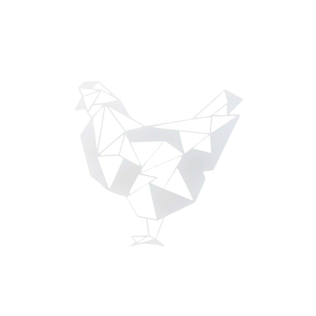 Decoratiune perete metal , model Chicken, 33.7x34.7 cm, alb - BUZ.RO