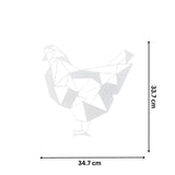 Decoratiune perete metal , model Chicken, 33.7x34.7 cm, alb - BUZ.RO