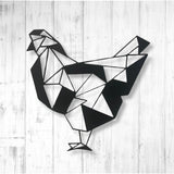 Decoratiune perete metal , model Chicken, 33.7x34.7 cm, alb
