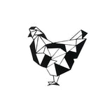 Decoratiune perete metal , model Chicken, 33.7x34.7 cm, negru