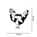 Decoratiune perete metal , model Chicken, 33.7x34.7 cm, negru