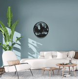 Decoratiune perete metal, model cocos, 50 cm, negru - BUZ.RO