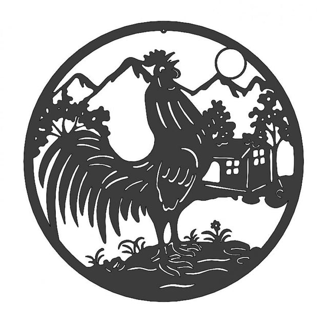 Decoratiune perete metal, model cocos, 50 cm, negru - BUZ.RO