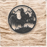 Decoratiune perete metal, model cocos, 50 cm, negru - BUZ.RO