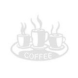 Decoratiune perete metal, model coffee, 50x40 cm, alb - BUZ.RO