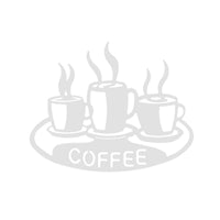 Decoratiune perete metal, model coffee, 50x40 cm, alb