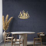 Decoratiune perete metal, model coffee, 50x40 cm, auriu - BUZ.RO