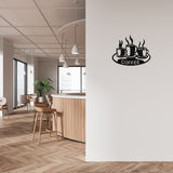 Decoratiune perete metal, model coffee, 50x40 cm, negru - BUZ.RO