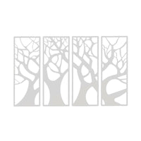 Decoratiune perete metal, model copacul vietii, 116x76 cm, alb