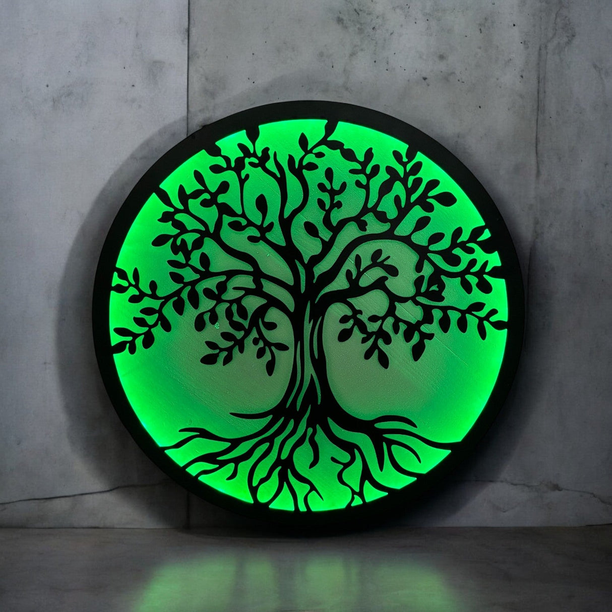 Decoratiune perete metal, model copacul vietii, LED, 50x50 cm - BUZ.RO