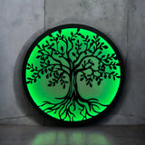 Decoratiune perete metal, model copacul vietii, LED, 50x50 cm - BUZ.RO