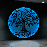 Decoratiune perete metal, model copacul vietii, LED, 50x50 cm - BUZ.RO