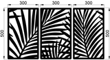 Decoratiune perete metal, model frunze de palmier, 50x90 cm, negru - BUZ.RO