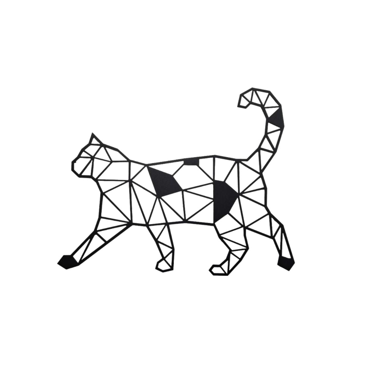 Decoratiune perete metal, model pisica, 39x50 cm, negru