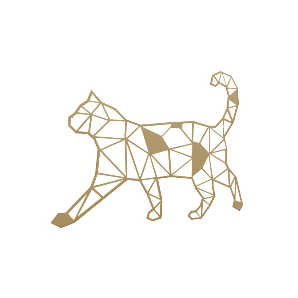 Decoratiune perete metal, model pisica, 39X50 cm, auriu