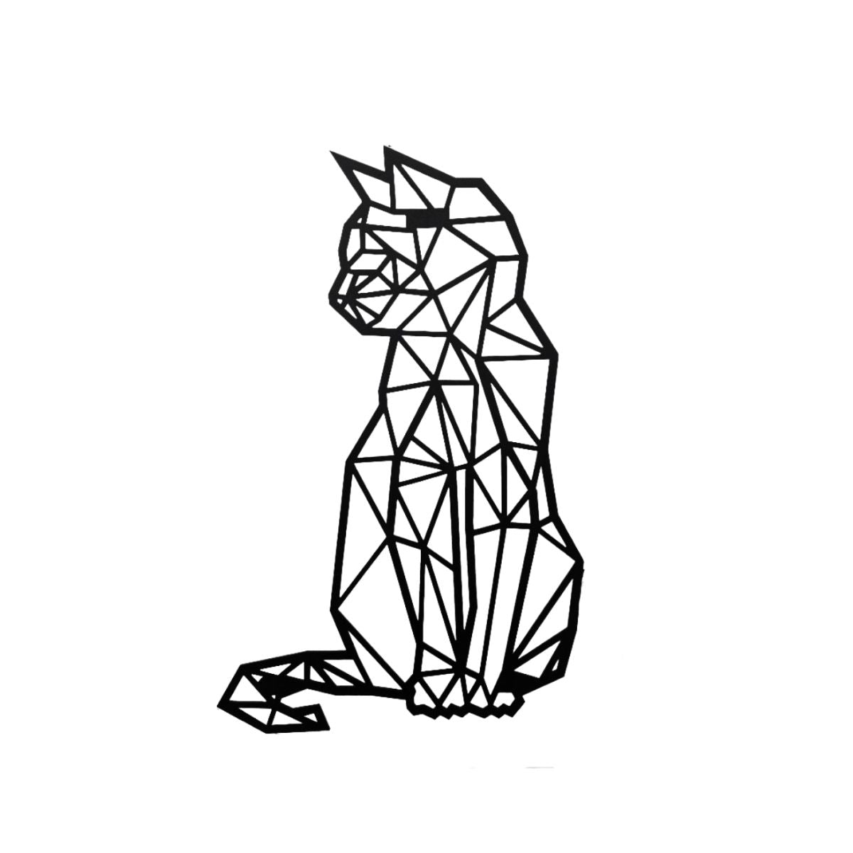 Decoratiune perete metal, model pisica, 47.6 x 30 cm, negru