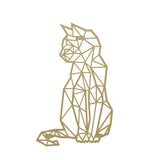 Decoratiune perete metal, model pisica, 47.6 x 30 cm, auriu