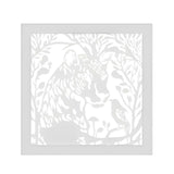 Decoratiune perete metal, model Tiger, 50x50cm, Alb - BUZ.RO