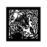 Decoratiune perete metal, model Tiger, 50x50cm, Negru