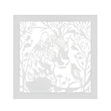 Decoratiune perete metal, model Tiger, 50x50cm, Alb