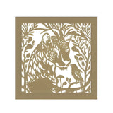 Decoratiune perete metal, model Tiger, 50x50cm, Auriu