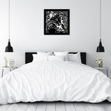 Decoratiune perete metal, model Tiger, 50x50cm, Negru - BUZ.RO
