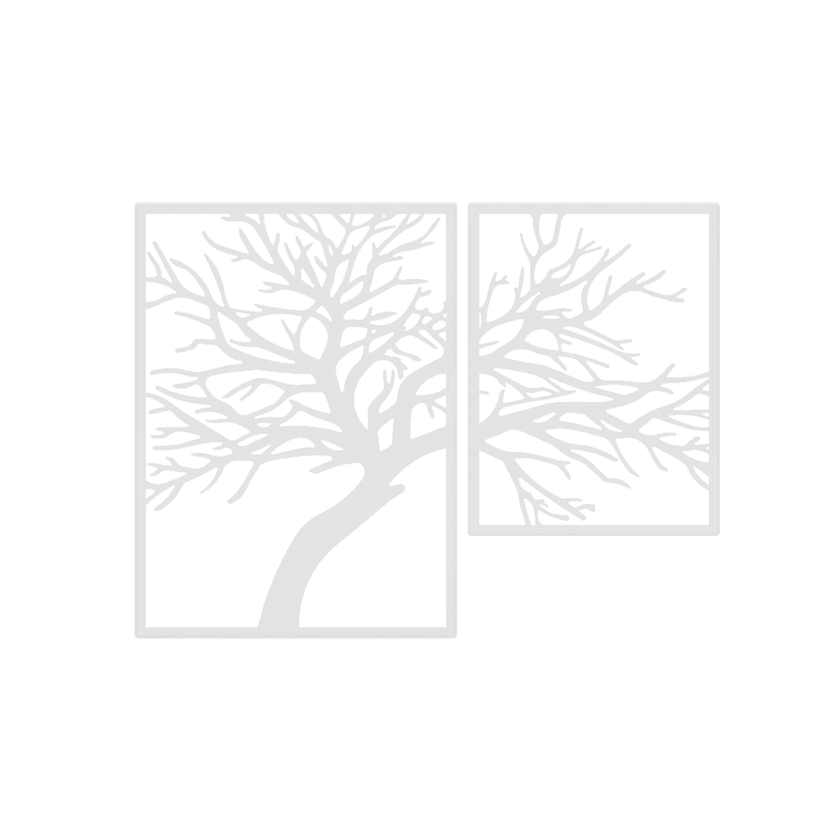 Decoratiune perete metal, model Tree, 106x80cm, alb