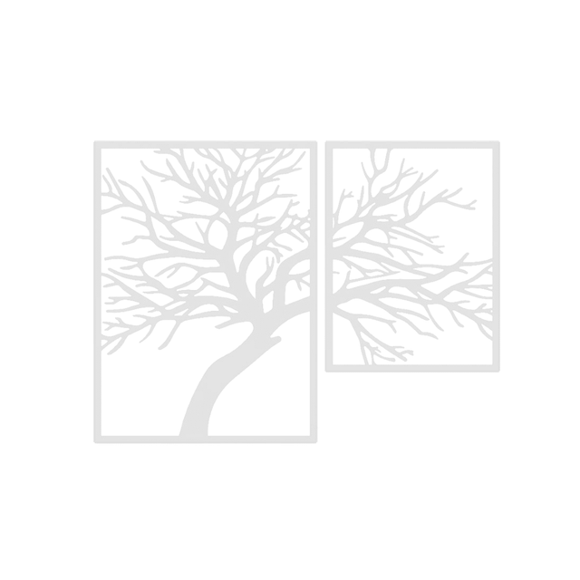 Decoratiune perete metal, model Tree, 106x80cm, alb - BUZ.RO