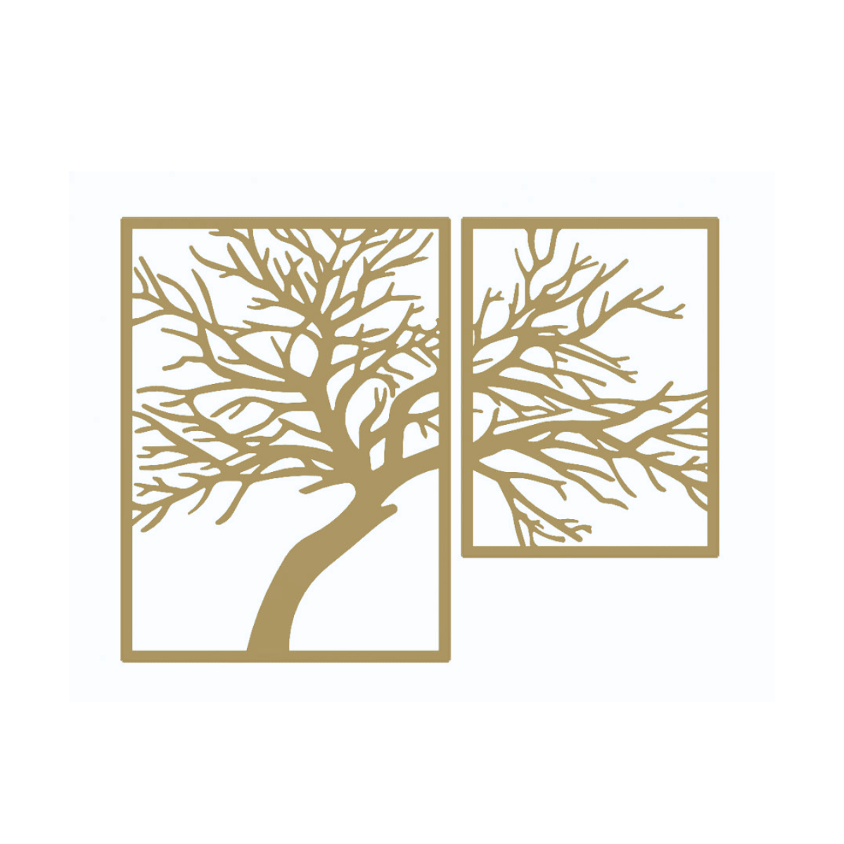 Decoratiune perete metal, model Tree, 106x80cm, auriu - BUZ.RO