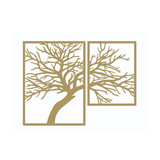 Decoratiune perete metal, model Tree, 106x80cm, auriu - BUZ.RO
