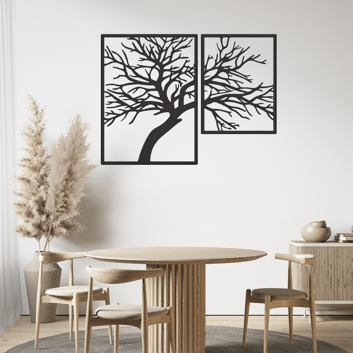 Decoratiune perete metal, model Tree, 106x80cm, negru - BUZ.RO