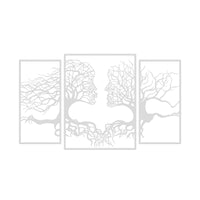 Decoratiune perete metal, model Tree Kiss, 173 x 106 cm, alb