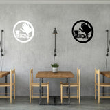 Decoratiune perete metal, model welcome, 50x50 cm, alb - BUZ.RO