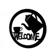 Decoratiune perete metal, model welcome, 50x50 cm, negru - BUZ.RO