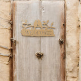 Decoratiune perete metal, WELCOME, 29.9x 14.7 cm - BUZ.RO