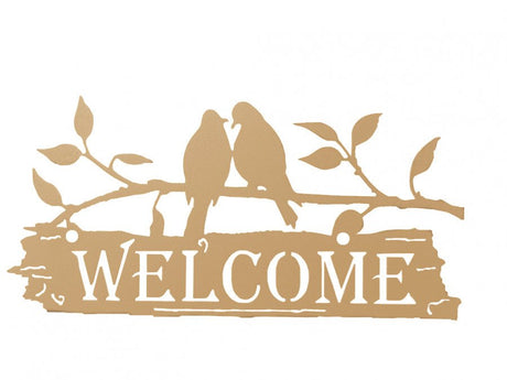 Decoratiune perete metal, WELCOME, 29.9x 14.7 cm - BUZ.RO