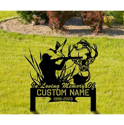 Decoratiuni gradina, decoratiuni exterior, personalizate, decoratiuni metal, ornamente gradina, vanator, text personalizat