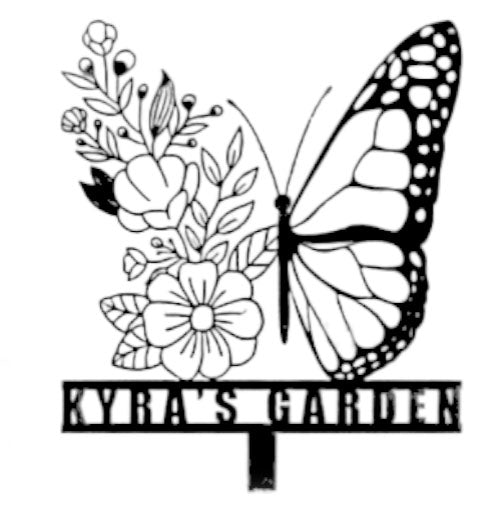 Decoratiuni gradina, decoratiuni exterior, personalizate, decoratiuni metal, ornamente gradina, fluture