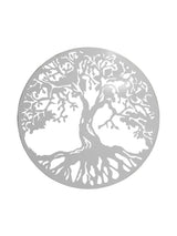 Decoratiuni perete living din metal , copacul vietii alb 45x45cm - BUZ.RO