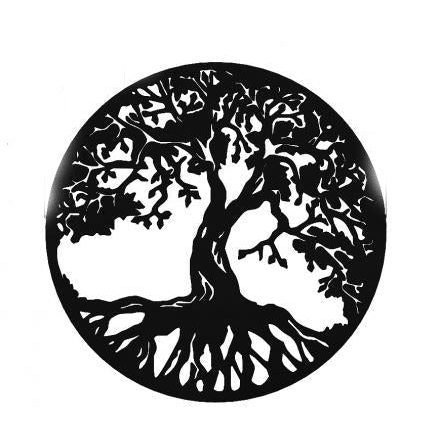 Decoratiuni perete living din metal , copacul vietii alb 45x45cm - BUZ.RO