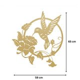Decoratiuni perete living din metal , pasarea colibri auriu - BUZ.RO