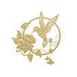 Decoratiuni perete living din metal , pasarea colibri auriu - BUZ.RO
