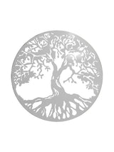 Decoratiuni perete living din metal , copacul vietii  alb 45x45cm
