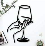 Decoratiuni perete, personalizate, decoratiuni perete metal, tablouri personalizate, cadouri personalizate, decoratiuni interior, pahar de vin - BUZ.RO
