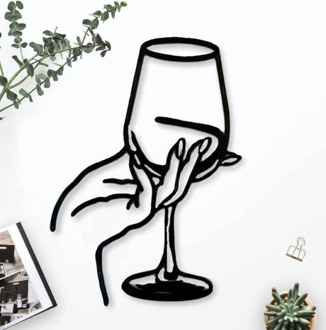 Decoratiuni perete, personalizate, decoratiuni perete metal, tablouri personalizate, cadouri personalizate, decoratiuni interior, pahar de vin - BUZ.RO