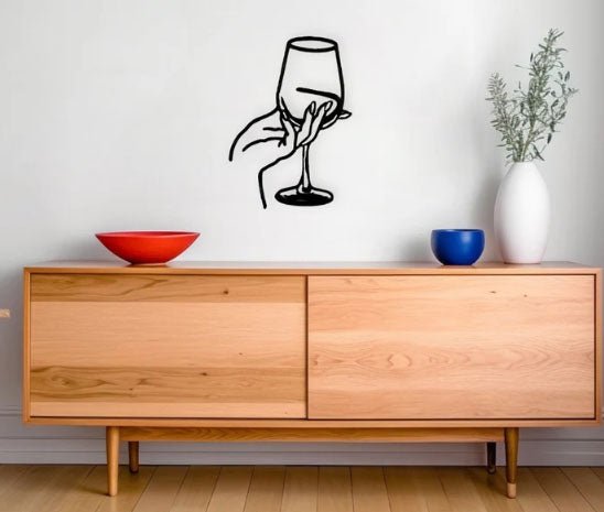 Decoratiuni perete, personalizate, decoratiuni perete metal, tablouri personalizate, cadouri personalizate, decoratiuni interior, pahar de vin - BUZ.RO